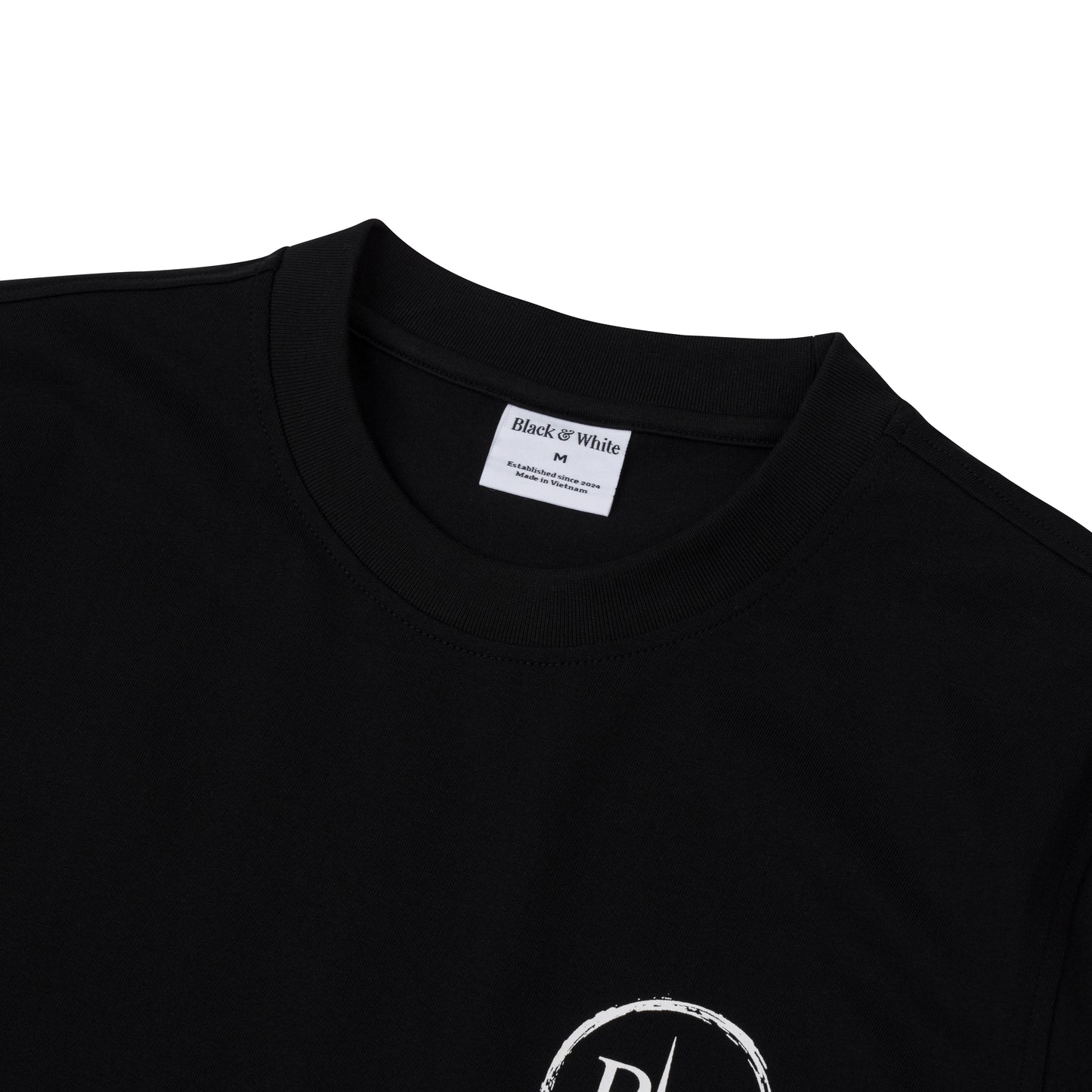 Black Short-Sleeved Cotton T-Shirt